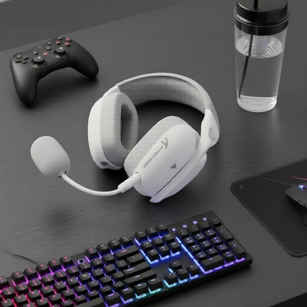 Headset Gamer Sem Fio Attack Shark L80PRO 3 Modos 20ms de Latência Baixa 40mm HiFi 2.4G USB-C Bluetooth 5.3 3.5mm