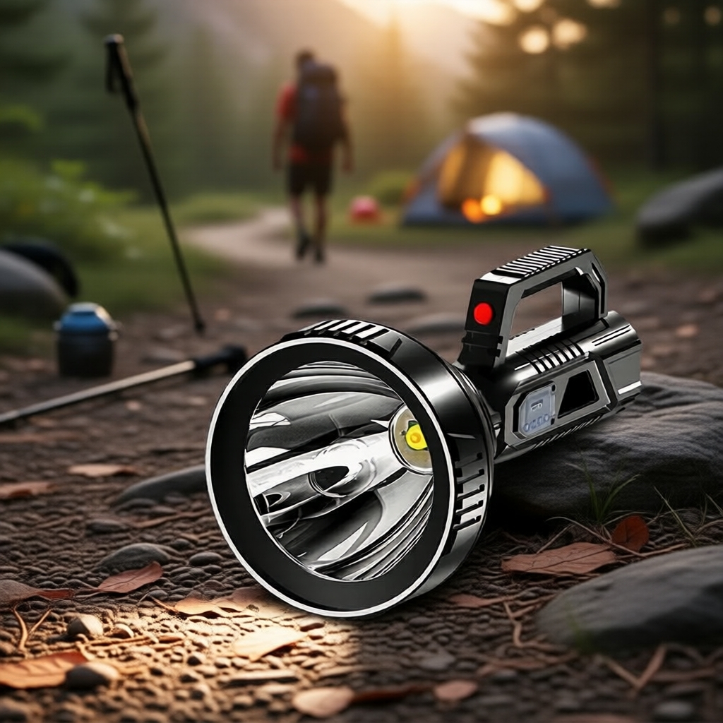 Lanterna LED de Alta Potência: Recarregável via USB-C, Indicador de Nível de Bateria, Luz Superbrilhante para Aventuras