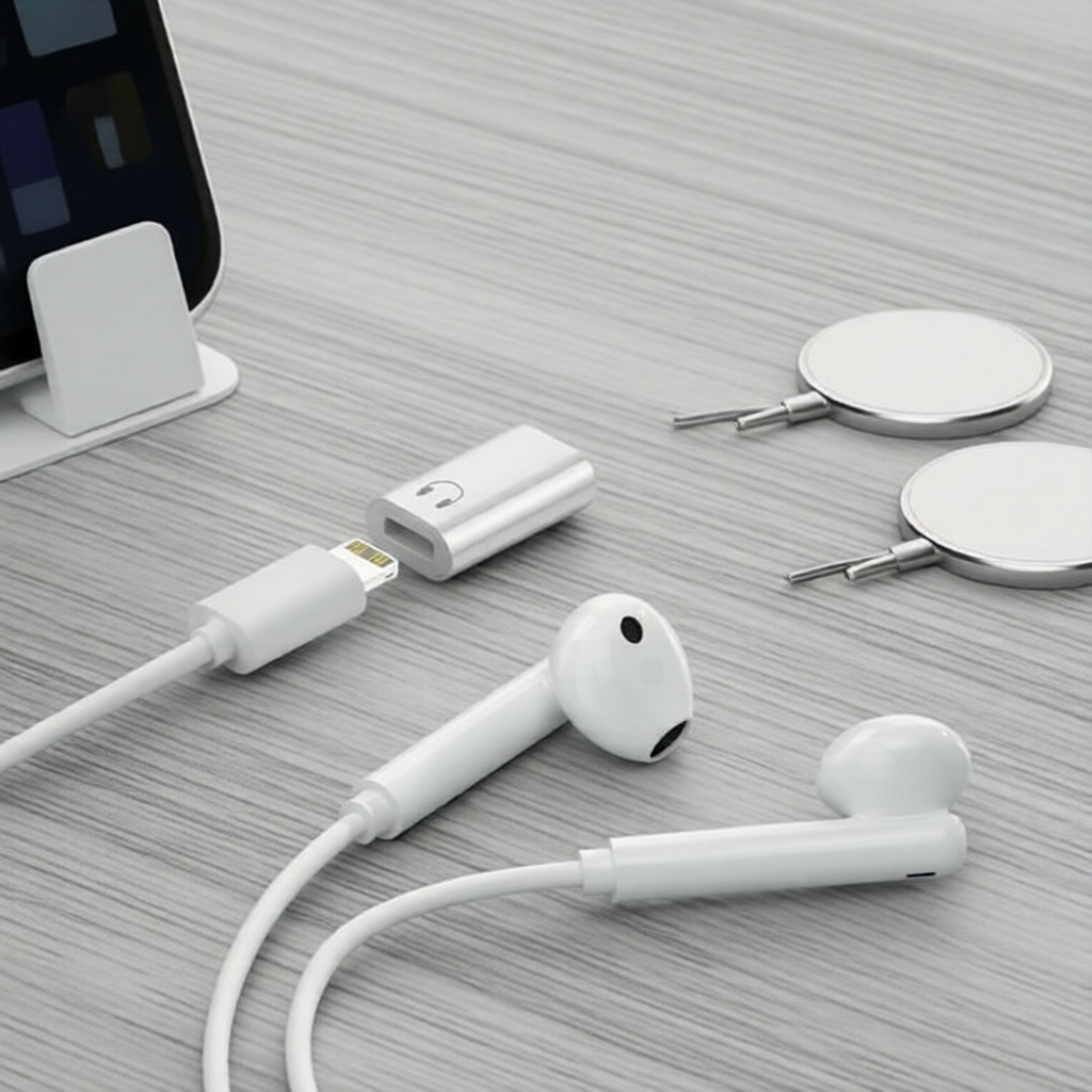 Adaptador conversor de fone de ouvido de entrada USB-C macho para saída Lightning fêmea para áudio iOS