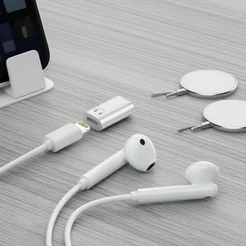 Adaptador conversor de fone de ouvido de entrada USB-C macho para saída Lightning fêmea para áudio iOS
