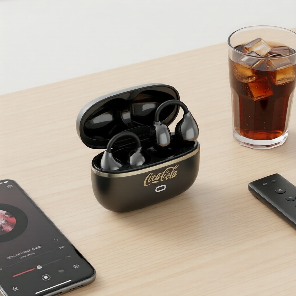 Fones de ouvido Bluetooth HiFi Stereo Coca-Cola CX03 TWS, controle por toque sem fio, bateria de longa duração e redução