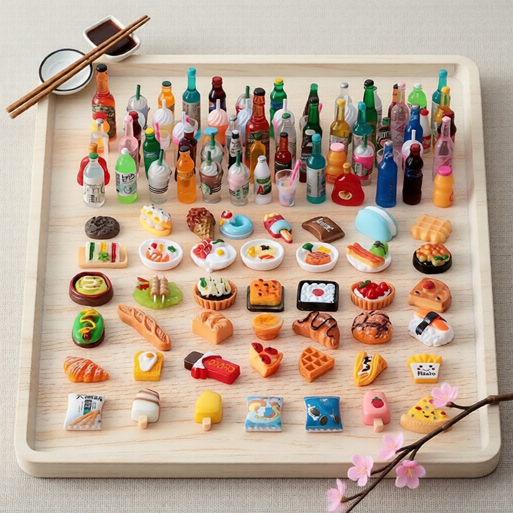 Acessórios em Miniatura de Comida e Bebida para Casa de Bonecas Cozinha em Escala 1:12