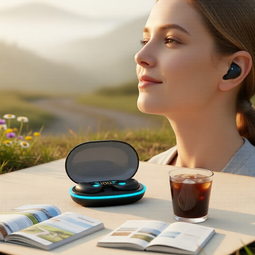 X55 Fones de Ouvido Bluetooth Mini Estéreo HiFi Sem Fio Design Escondido Microfone com Cancelamento de Ruído para Jogos