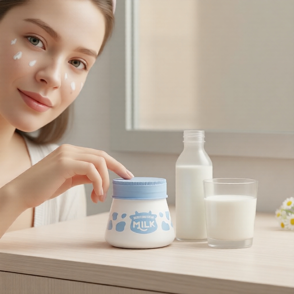 LAIKOU 55 g Creme de Leite Clareador – Pó de Pérola & Alfa-Arbutina com Niacinamida & Manteiga de Karité