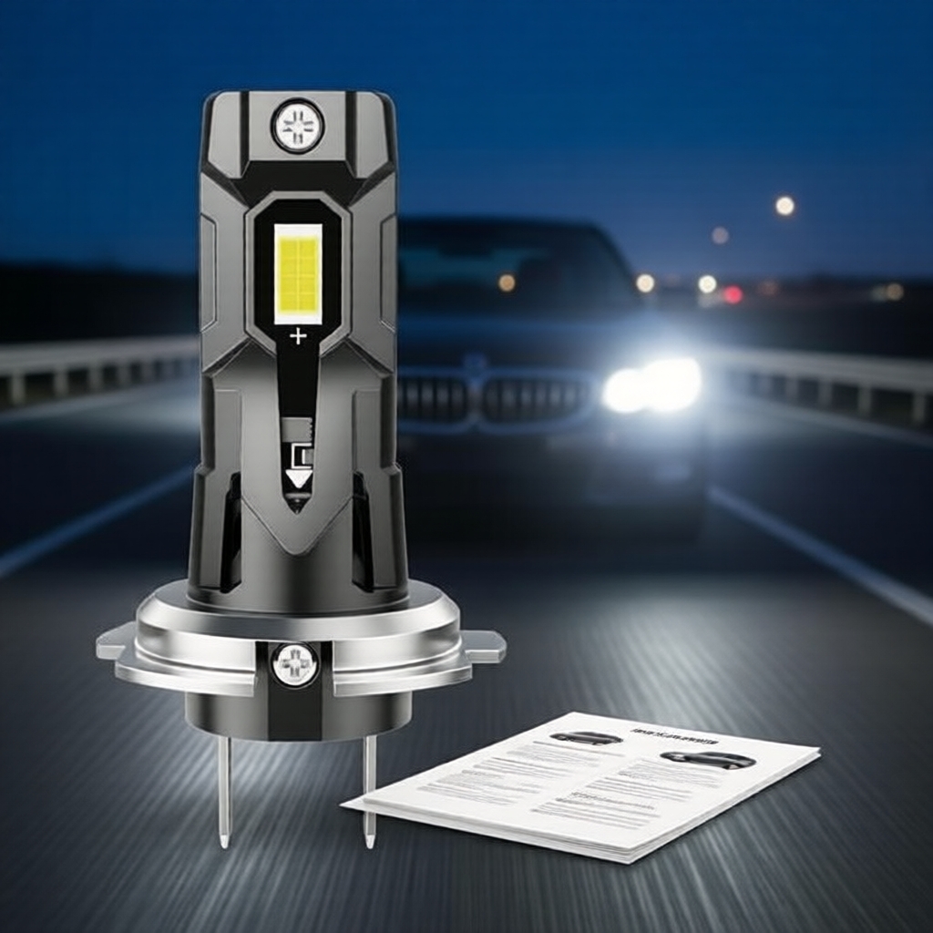 Lâmpadas LED H7 Canbus 6000K Brancas 30W Super Brilhantes Design Turbo Ventilador 12V Substituição de Faróis de