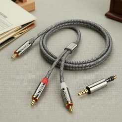 Riksoin RCA para 2xRCA Y Adaptador para Subwoofer, Caixa de Som, Divisor de Áudio Bidirecional, Sistema HIFI