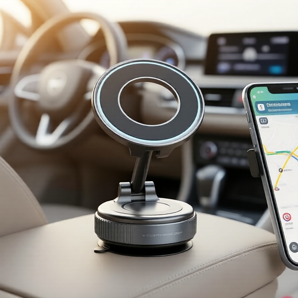 Suporte Magnético Universal de Celular 360°, ABS, Compatível com iPhone 16-12, Dobrável e Extensível