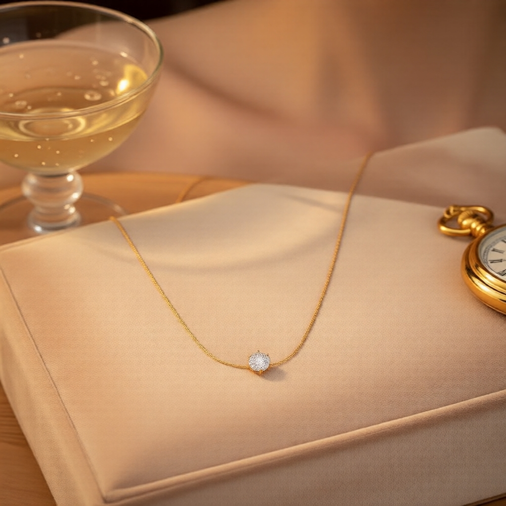 Colar feminino de aço titânio folheado a ouro 18K 18K, gargantilha curta delicada sem manchas