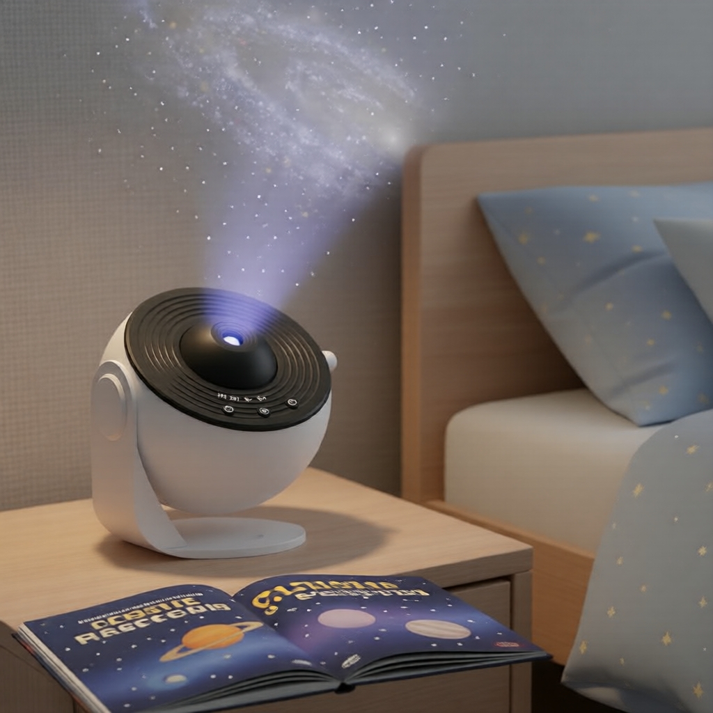 Projetor de Estrelas Galáxia 4K HD 360° com Luz Noturna, Luminária Romântica para Quarto, Presente LED Decorativo