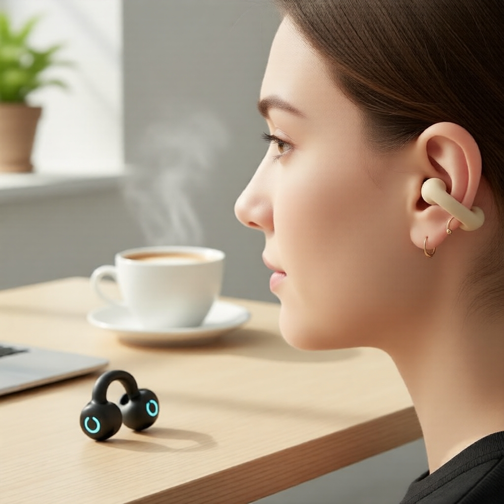 Y9 1 Compre 1 Ganhe Grátis: Fones de Ouvido de Condução Óssea Bluetooth 5.4 Controle por Toque Microfone Esportivo