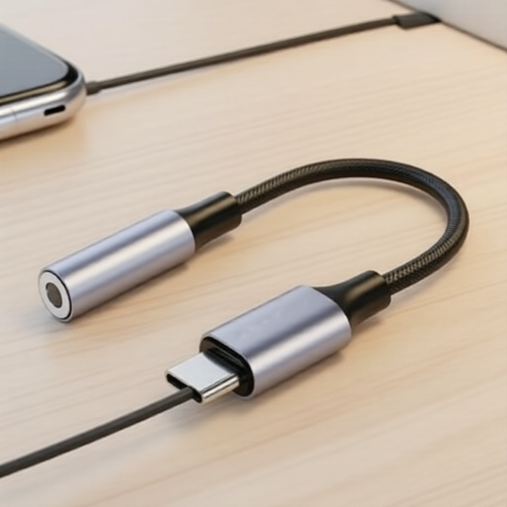 Cabo de áudio DAC com conector USB-C para 3,5 mm, adaptador de fone de ouvido, cabo conversor