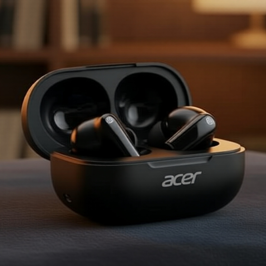 Acer OHR682 Fones de Ouvido com Cancelamento Ativo de Ruído 25dB ANC Adaptativo Bluetooth 6.0 Bateria 24h