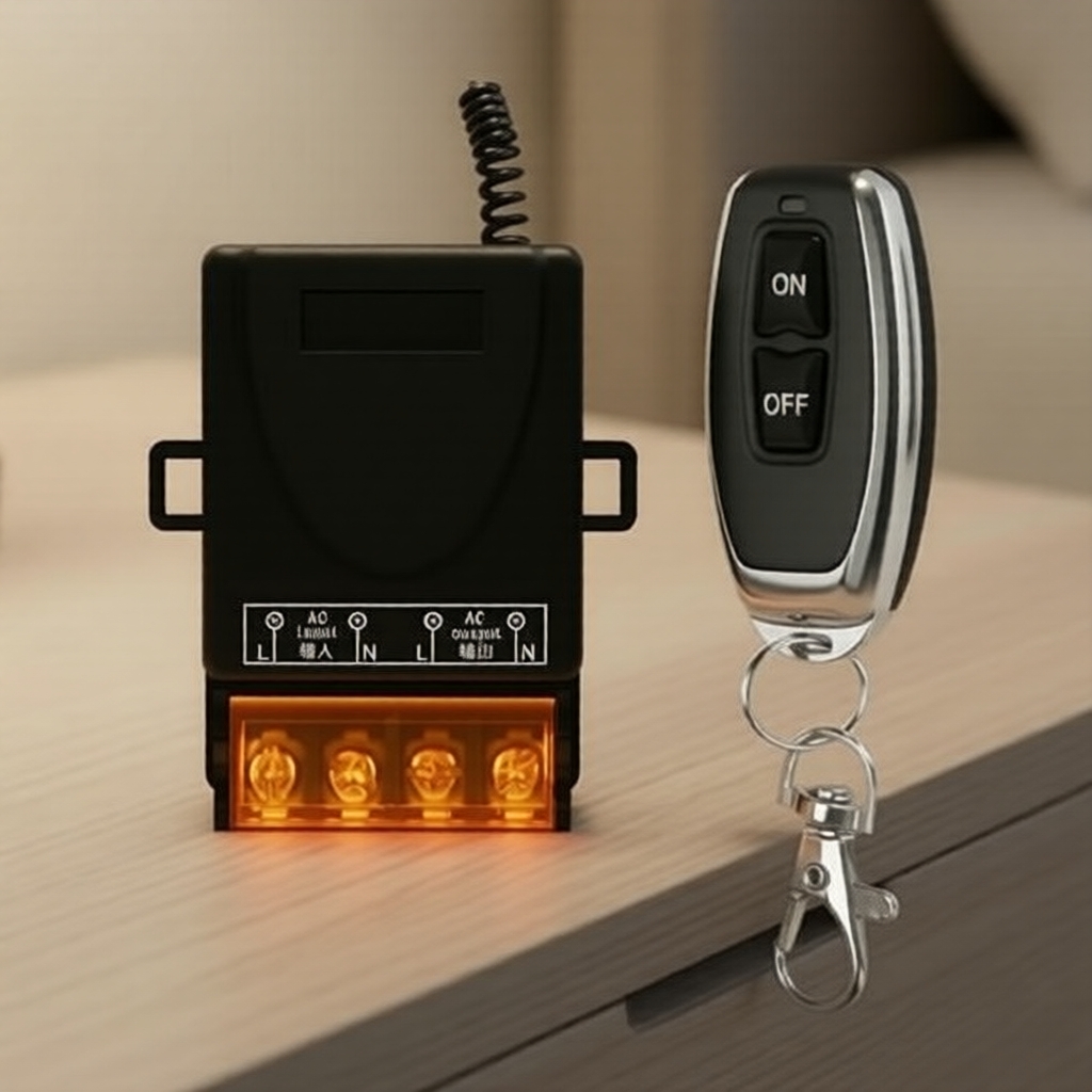 Sistema de Relé Remoto RF de 433 MHz Liga/Desliga 110V para LEDs de Teto e Eletrodomésticos de Aquecimento de Água