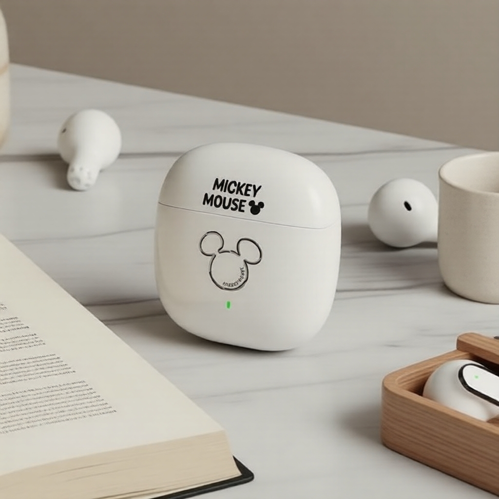 Fones de ouvido TWS Q3 Mini Bonitos, Fones de Ouvido Bluetooth Canceladores de Ruído Mickey Mouse, Fones Esportivos para