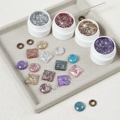 Monja 5ml UV/LED Disco Gel Glitter Esmalte Gel Soak Off para Unhas, Brilho Refletivo, Sequências, Verniz para DIY