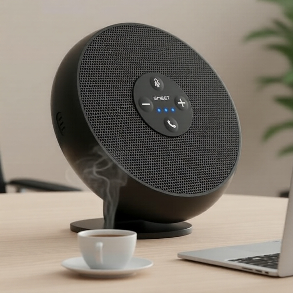 Emeet M1A: Caixa de som USB para conferência com cobertura 360° e cancelamento de ruído para reuniões online