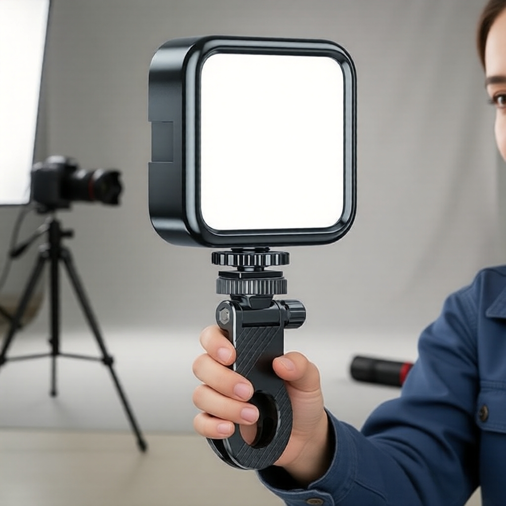 Alça Estabilizadora De Câmera Recarregável LED Luz De Selfie De Vídeo Com Suporte Estabilizador De Clipe Para Iluminação