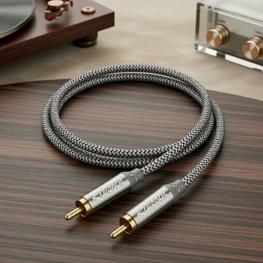 Riksoin 1,9 pés Cabo coaxial RCA macho para macho banhado a ouro 24K para sistemas de TV HD Pro Home Theater