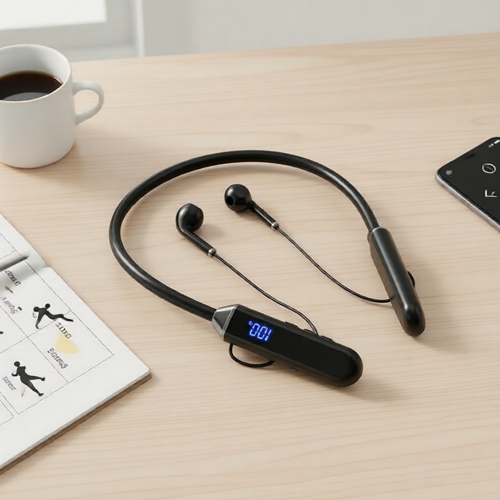 Novos Fones de Ouvido de Pescoço HM01 Bluetooth 5.0, Cancelamento de Ruído ENC, HiFi Estéreo, IPX4 à Prova d'Água para