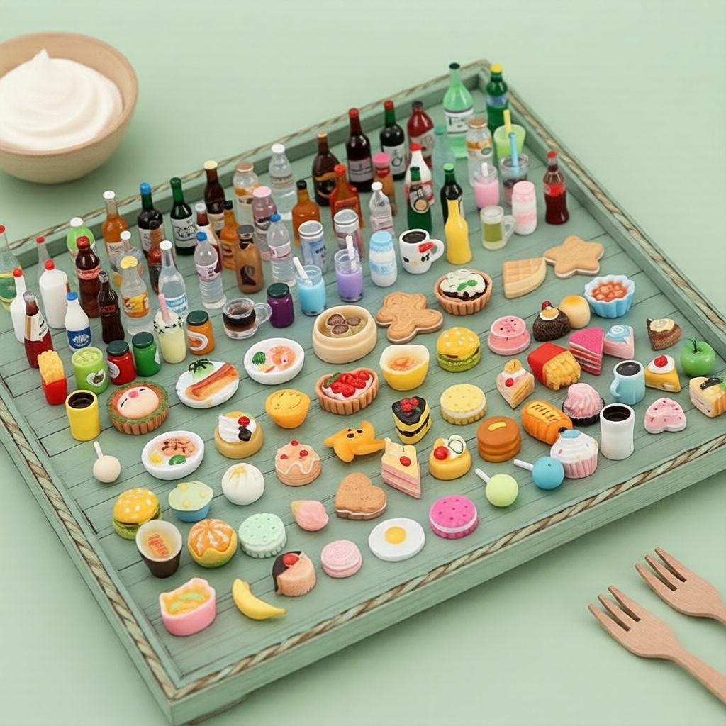 Conjunto de Mini Loja de Conveniência DIY: Brinquedos em Miniatura de Comida & Acessórios de Cenário, Brinquedo Modelo