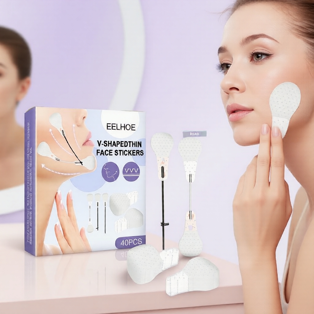 40 Fitas Invisíveis de Lifting Facial Enriquecidas com Ácido Mandélico e - Contorno Instantâneo