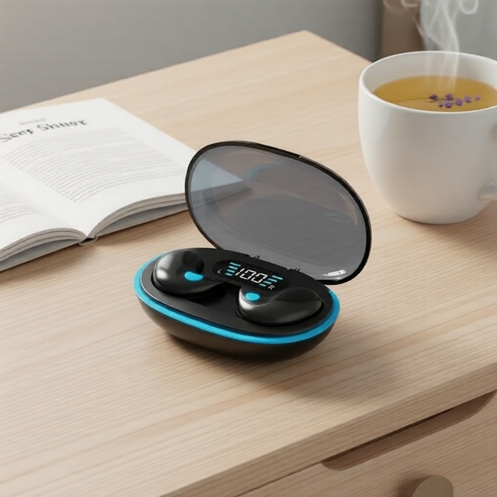 X55 Cancelador de Ruído Fones de Ouvido para Dormir: Sem Fio Bluetooth com Display LED, Hi-Fi Estéreo e Design à Prova