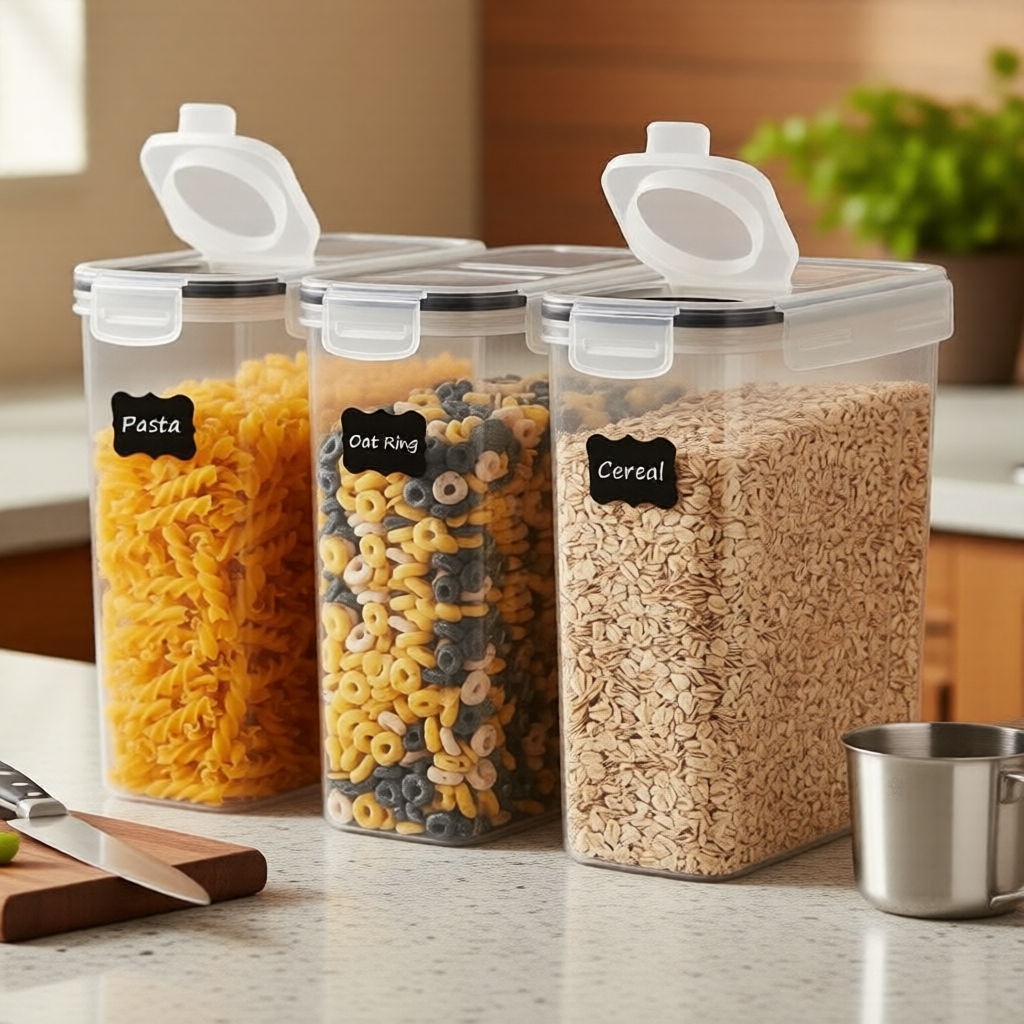 Recipientes Herméticos de Cozinha 4,5L da THELiFE - Organizador para Arroz e Geladeira
