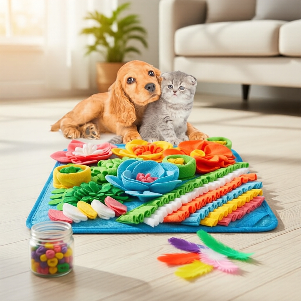 Tapete Interativo de Alimentação Lenta & Brinquedo de Farejar para Cães e Gatos - Diversão de Forragear