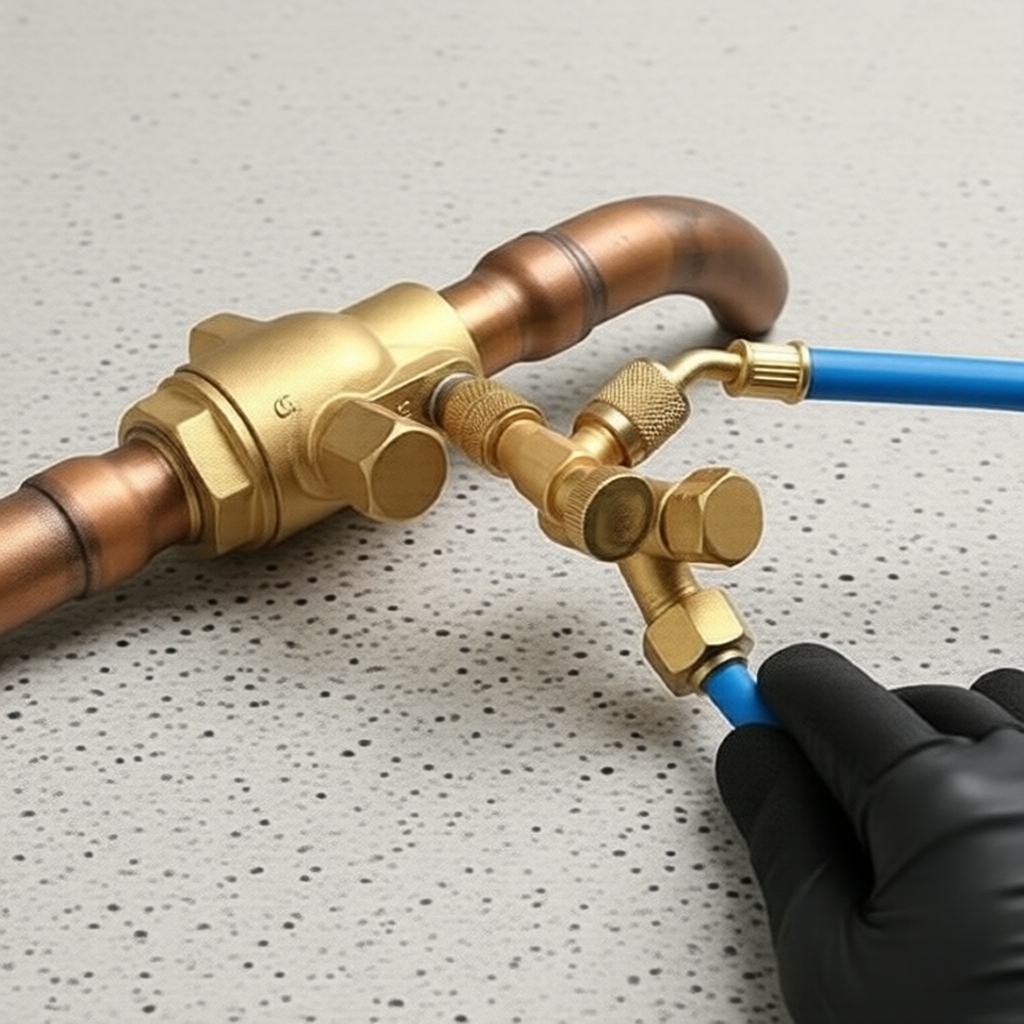 Válvula de Carga de Ar Condicionado R22/R410A Adaptador de Segurança de Líquido de Cobre