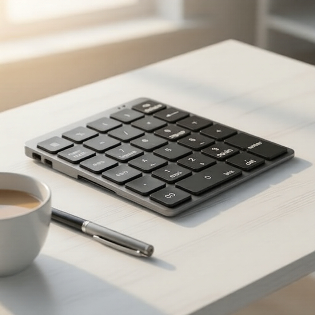 Teclado Numérico Bluetooth de Alumínio Recarregável com 28 Teclas, Hub USB, Sem Fio, para Contabilidade