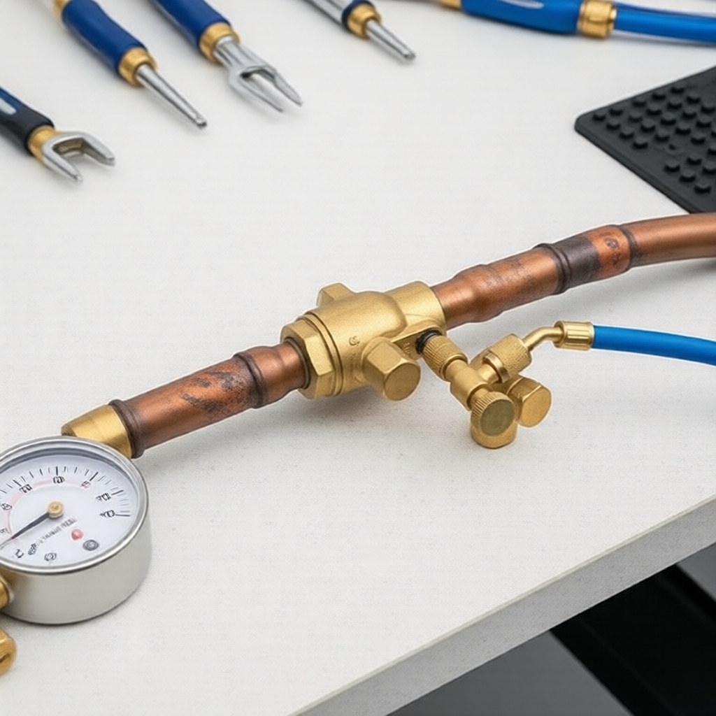 Adaptador de Carregamento de Refrigerante HVAC Válvula de Segurança Líquida de Cobre R22 R410