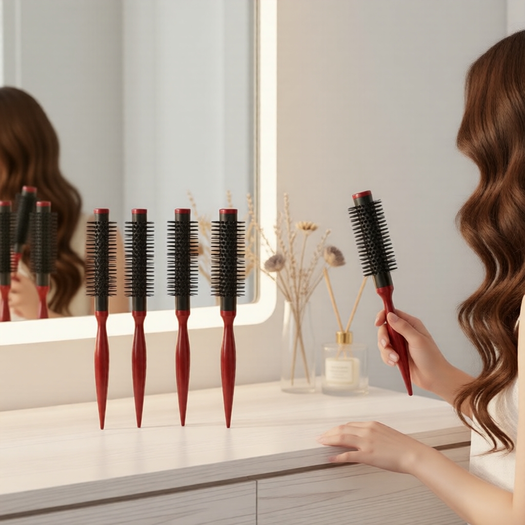 Conjunto de 5 Escovas de Alumínio para Modelar com Secador, Penteado Volumosa e Modeladores