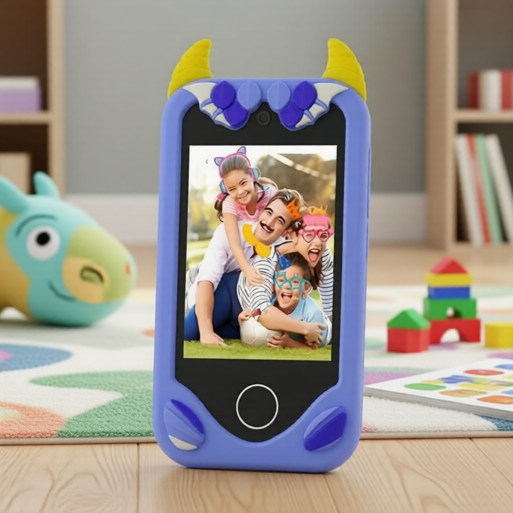 Smartphone educativo infantil com tela HD de 2,8 polegadas, câmeras duplas, vídeo e jogos de quebra-cabeça