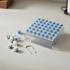 100 unidades de interruptores para teclado mecânico azul/preto/vermelho/marrom, clique nítido, haste cruzada