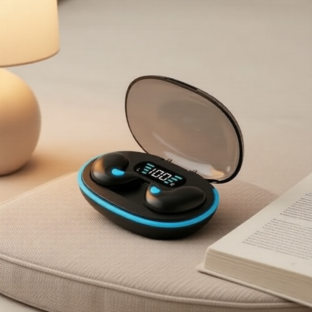 Fone de Ouvido Hi-Fi Estéreo X55 para Dormir: Fones de Ouvido Bluetooth sem Fio à Prova d'Água com Cancelamento de Ruído