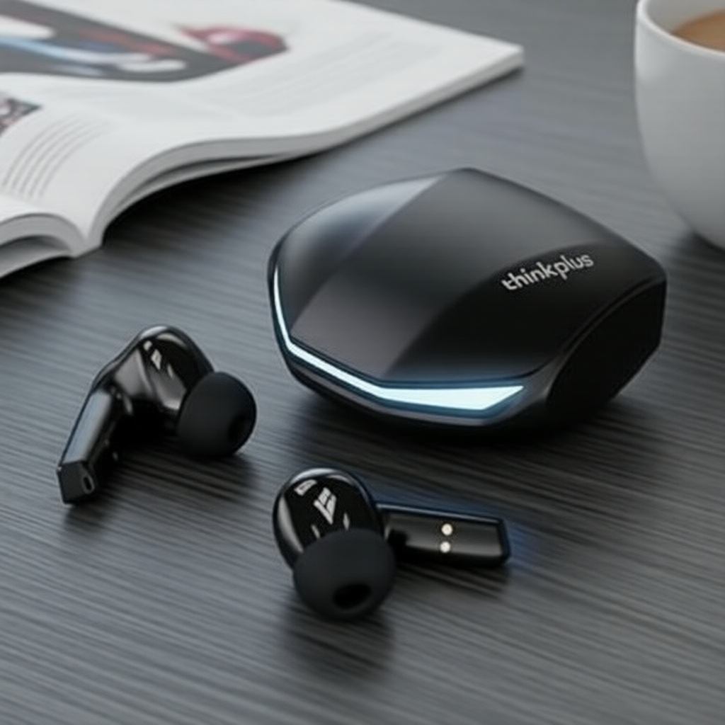 Lenovo GM2 PRO Fones de Ouvido para Jogos Bluetooth 5.4, Ultra-Baixo Latência, HiFi Stereo, Fones de Ouvido com Luz LED,