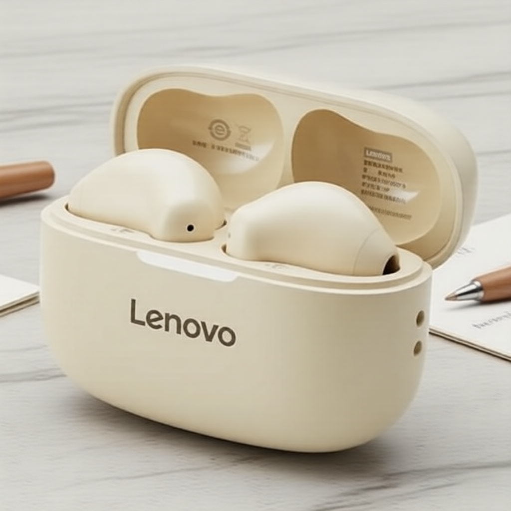 Fones de Ouvido Esportivos Lenovo TWS Wireless, Fones de Ouvido Estéreo HiFi para Música, Redução de Ruído ANC, Chamada