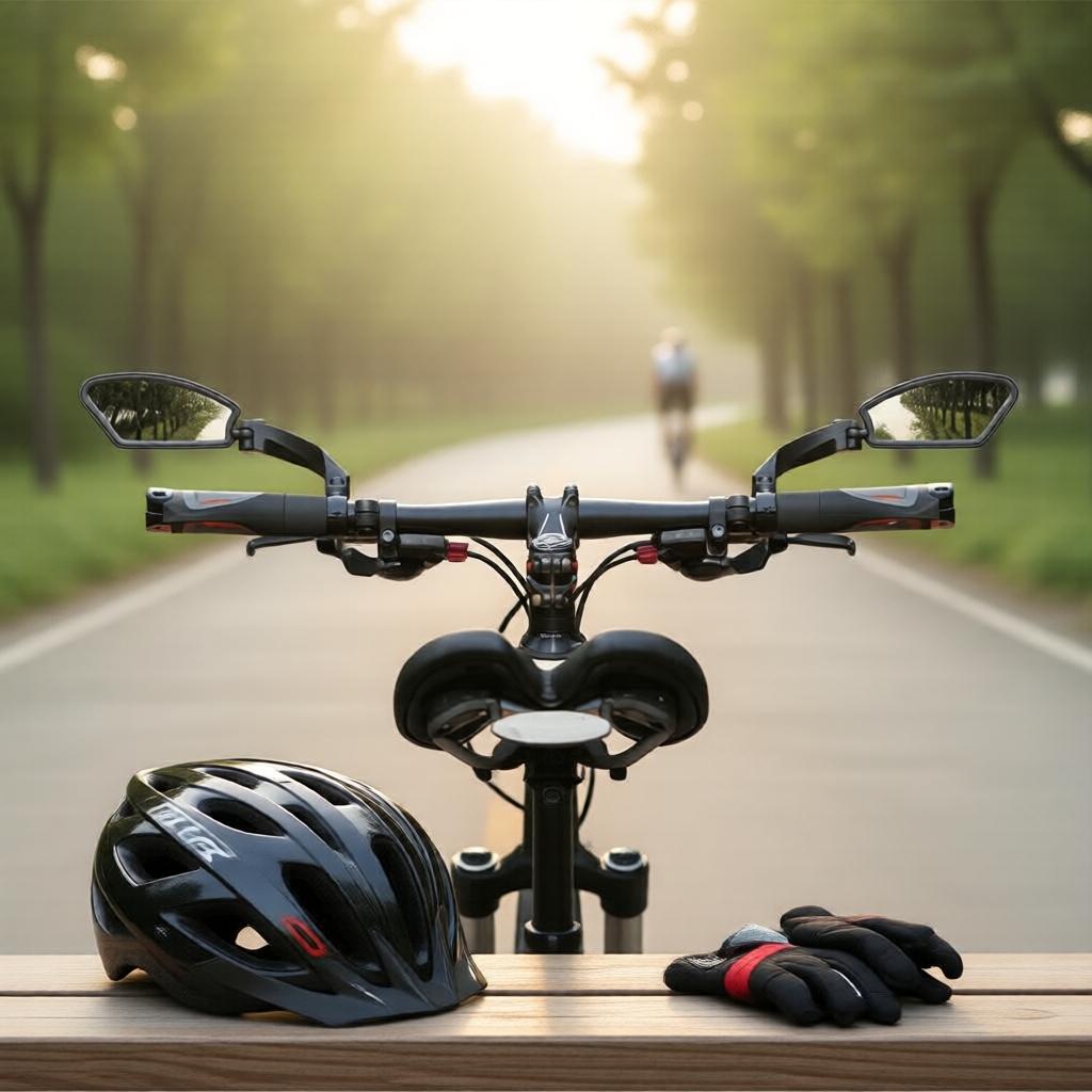 Espelho Universal para Guidão de Bicicleta com Rotação 360° e Amplo Campo de Visão