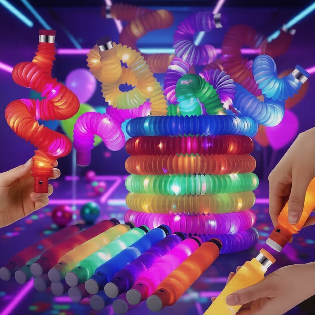 18 brinquedos sensoriais de tubos pop LED para autismo e TDAH, presentes para aliviar o estresse infantil, brinquedos