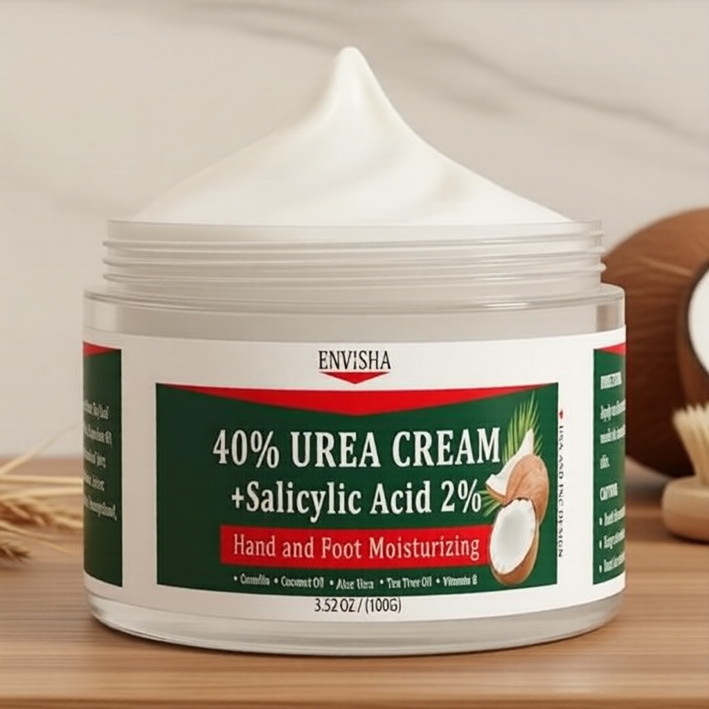 Creme para Pés 40% de Ureia & 2% de Ácido Salicílico – Repara Calcanhares, Joelhos, Cotovelos e Mãos Secos e Rachados –