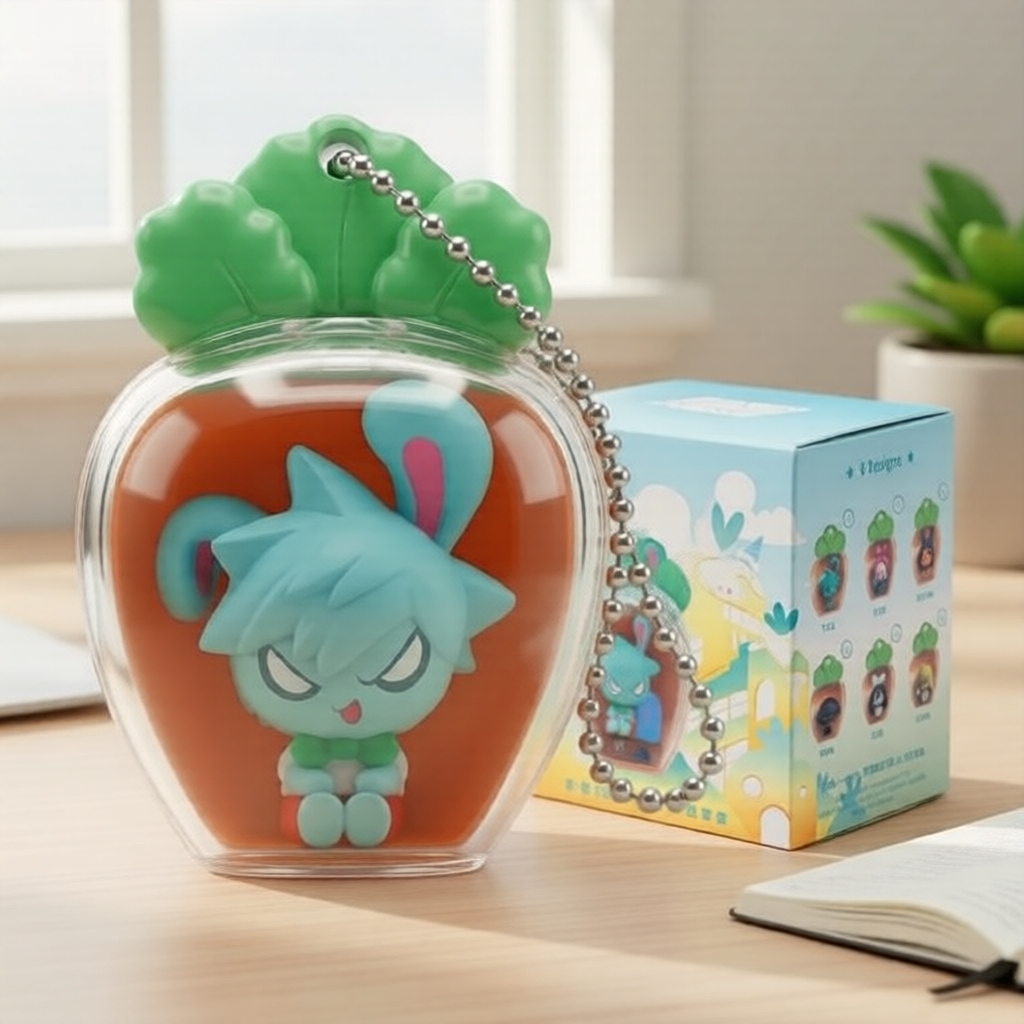 Coleção Alien Stage Rabbit: Caixa Mistério com Chaveiro de Rabanete e Mini Figura de Anime, Chaveiro ALNST