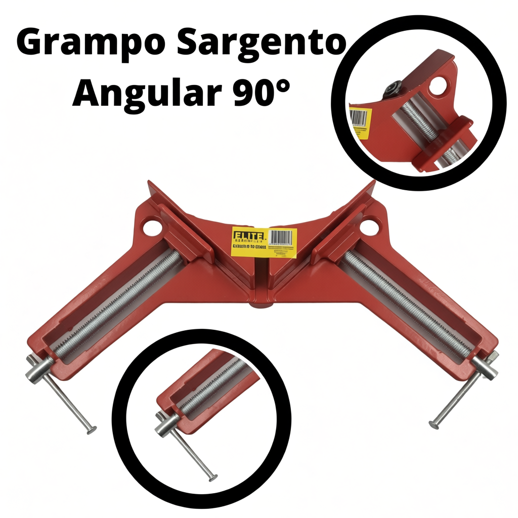 4 Sargento Angular 90° Graus Grampo Cantoneira P/Marceneiro 3"