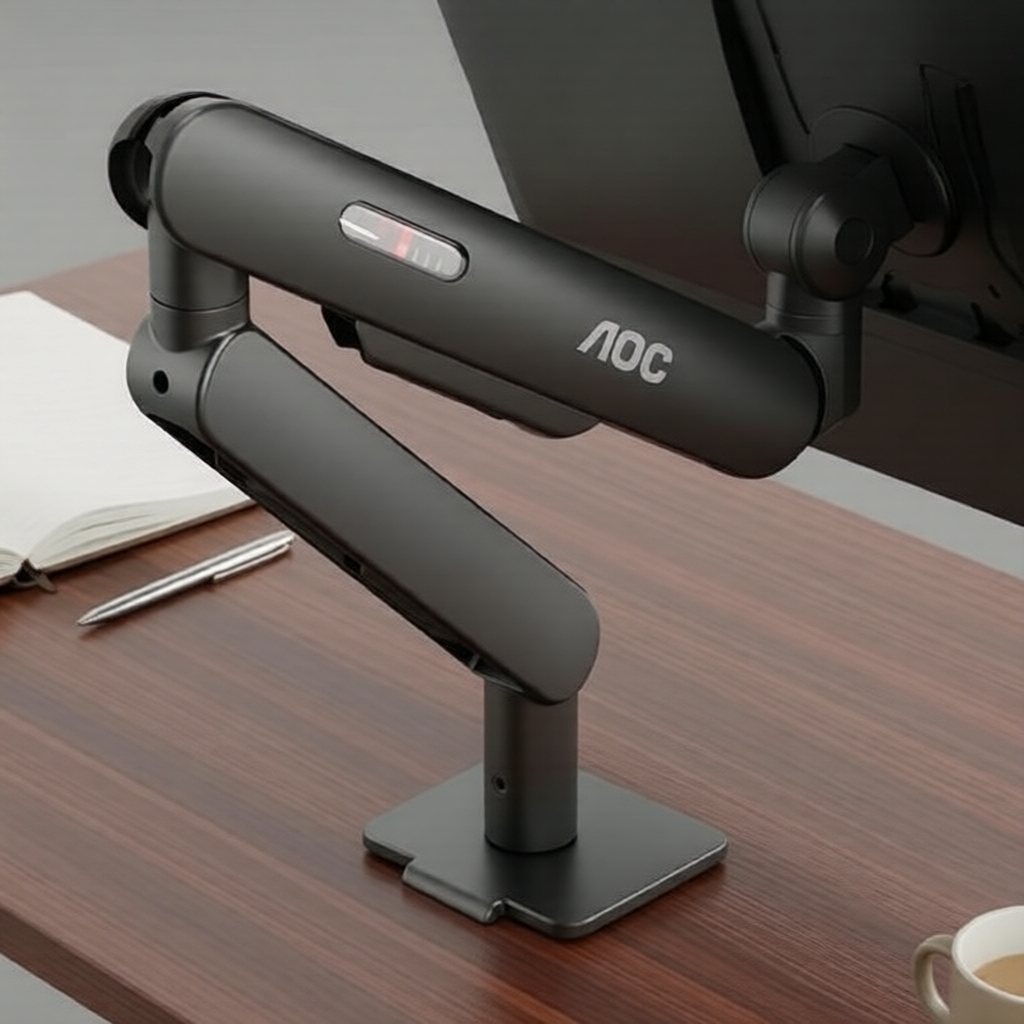 AOC Suporte de Monitor Único AM400PLUS, Base de Mesa Fixa, Altura Ajustável, Compatível com Monitores de 17-34