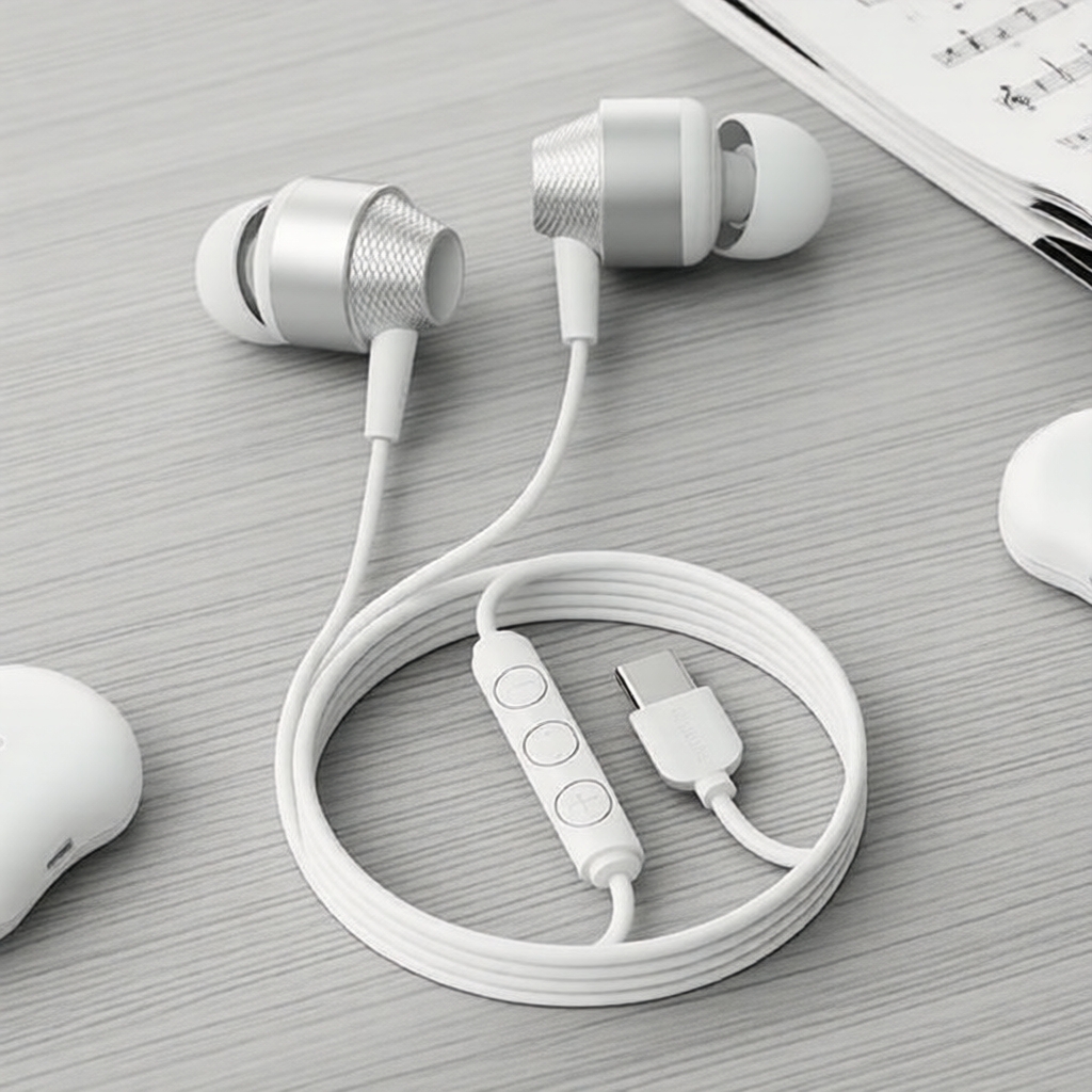Fones de Ouvido Philips HiFi com conector Type-C, chip DAC digital, driver de 10 mm, microfone e controles integrados,