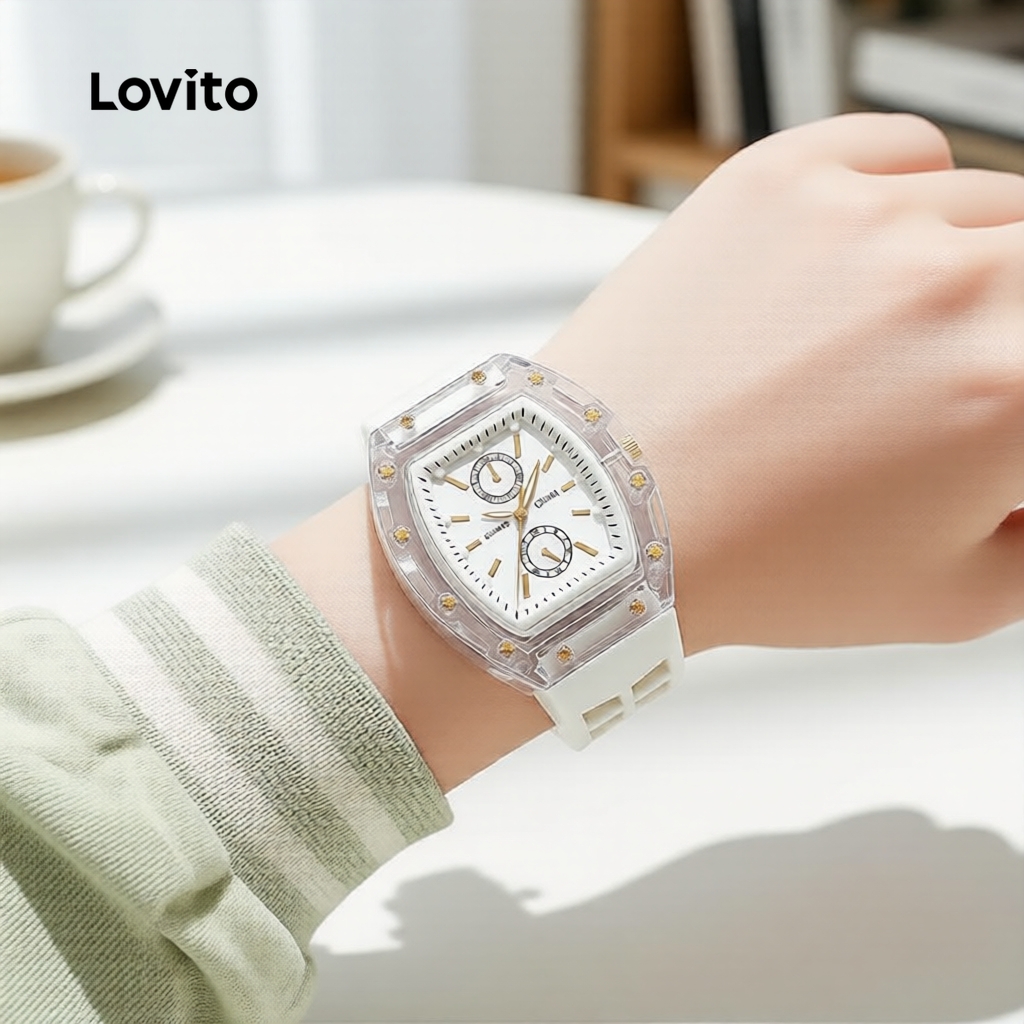 (NEW) Lovito Casual Classic e Versátil Relógio de Quartzo. LFA108338
