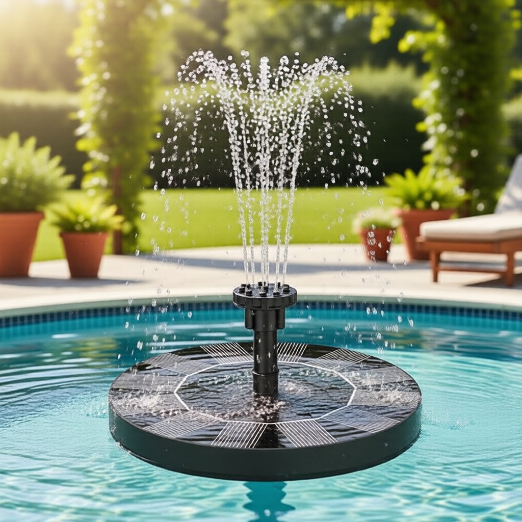Bomba solar externa para fontes de água, lagoas e jardins funciona sem bateria, requer luz