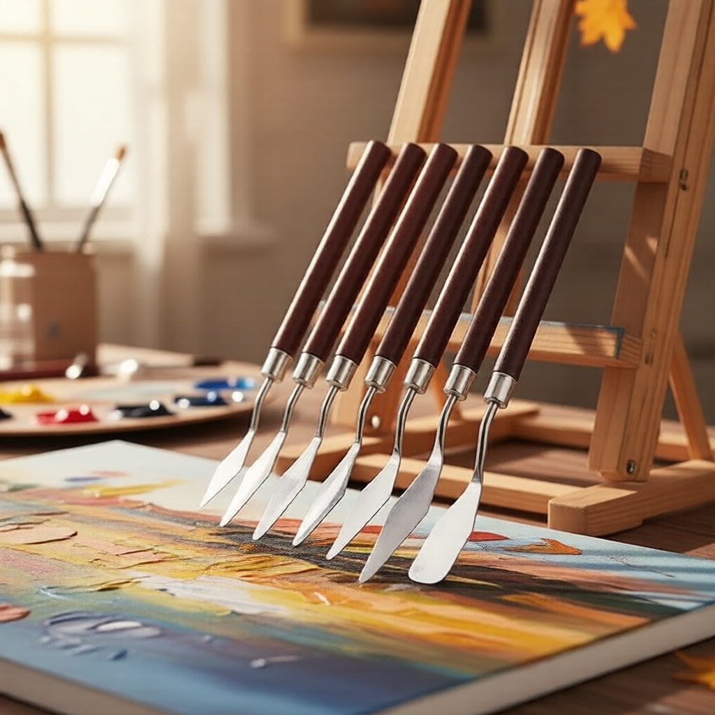 Conjunto de 7 Facas de Aço Inoxidável para Pintura a Óleo Artista Artesanato Espátula Raspador Ferramentas de Desenho