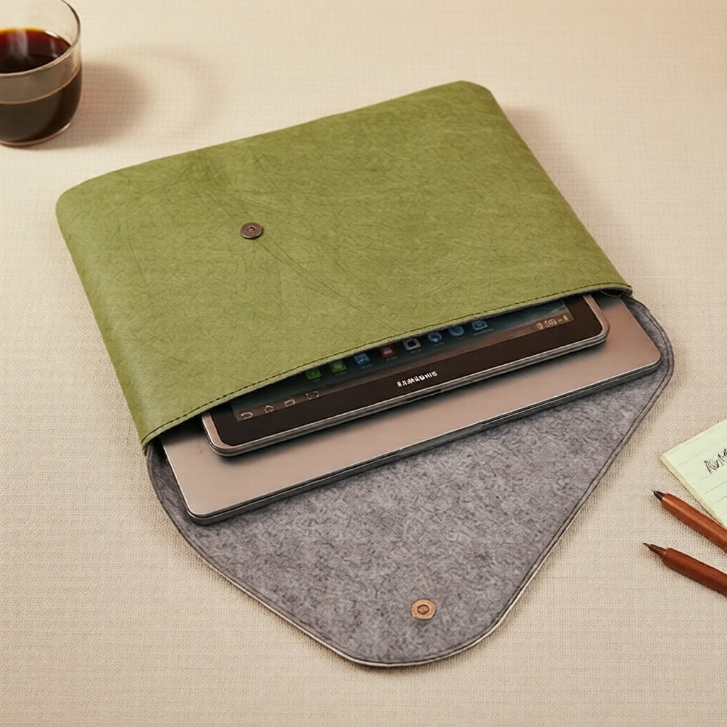  Elegante capa de 13 polegadas para laptop feita de papel-tecido para MacBook, com acolchoamento reforçado