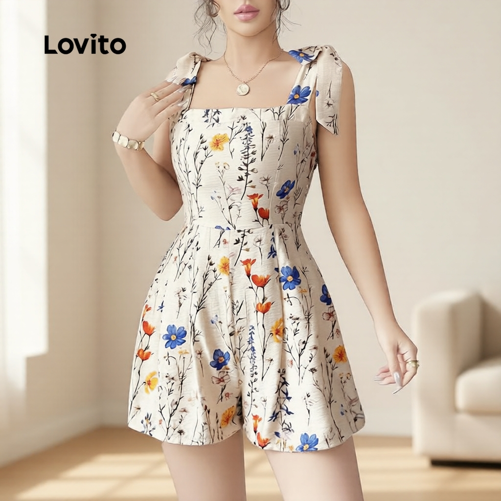 Lovito Macacão Feminino Casual para Primavera Verão L172ED1123 em Oferta na Shopee