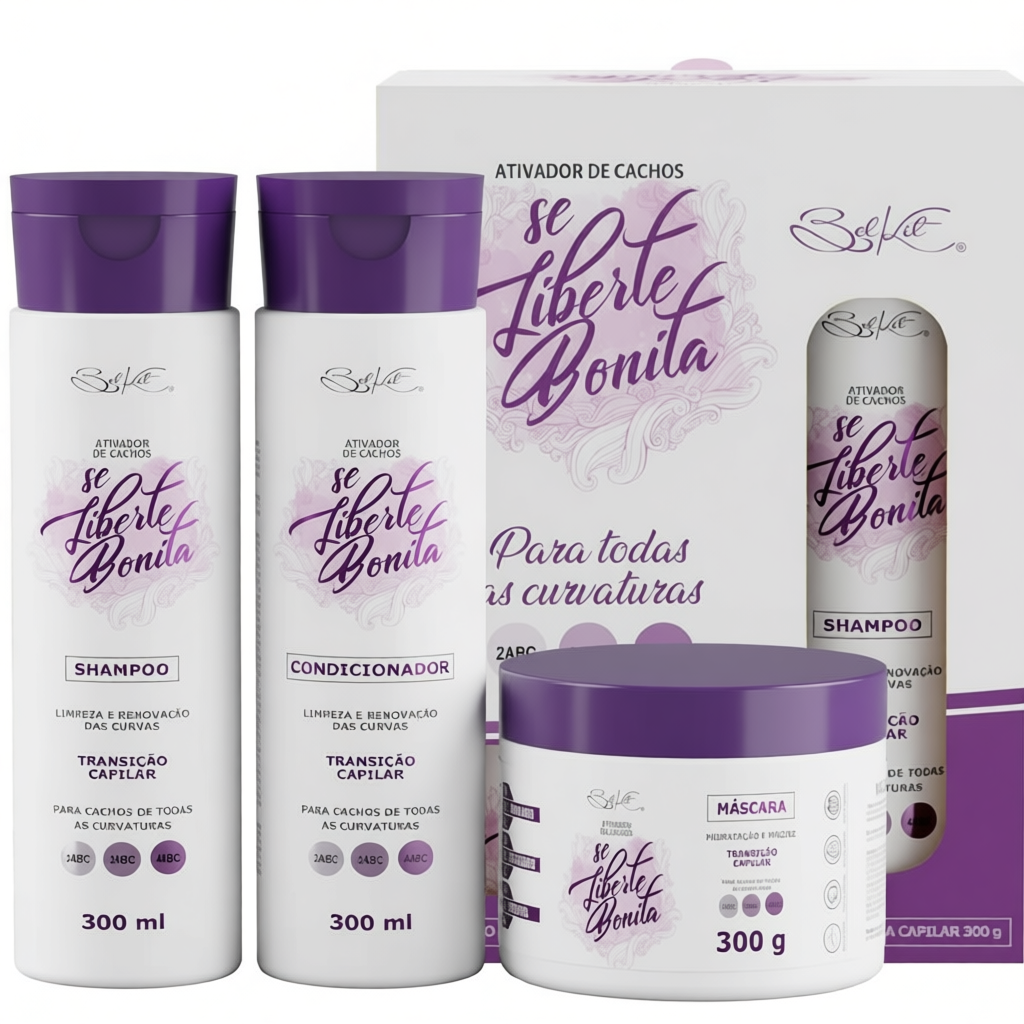 Kit Se Liberte Bonita (3 itens) Ativador De Cachos Esplendorosos BELKIT | Para Cabelos Cacheados